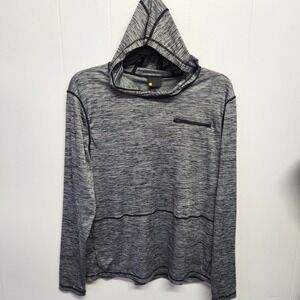 Zella Pullover Hoodie‎ Mens XL Gray Long Sleeve Athletic Zip Pocket Stretch